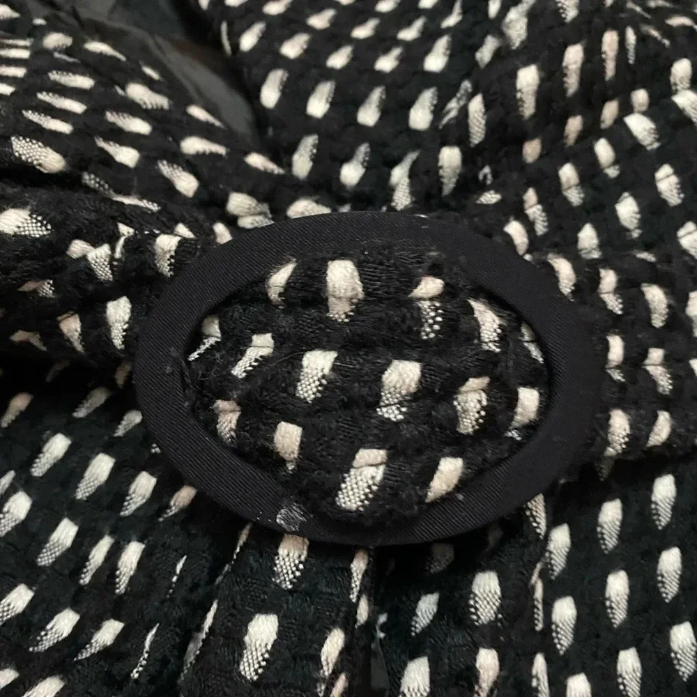 Candies fit and flare with buttons and belt black and white  coat size small - Picture 9 of 13